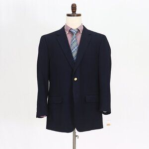 Alan Flusser 44R Navy Solid 2-Button Sport Coat Blazer Jacket O378